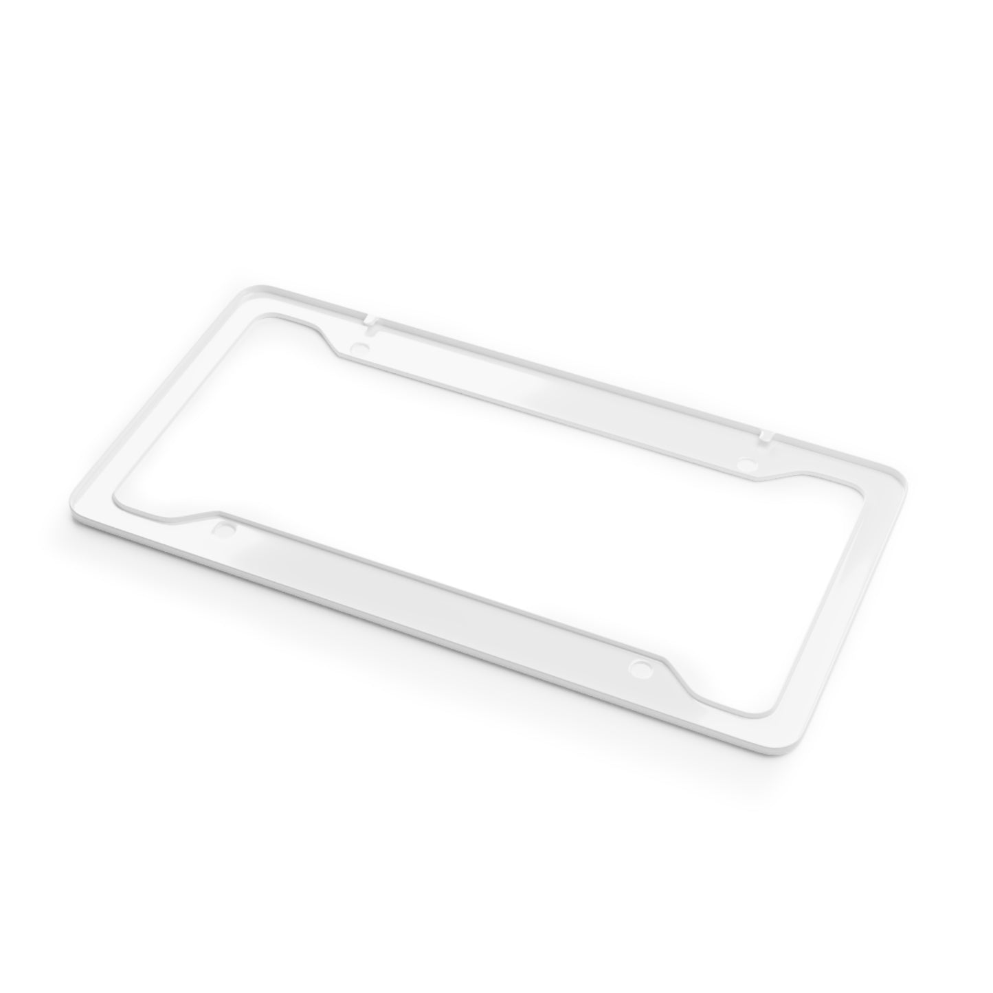 Matte Black License Plate Frame White Writing